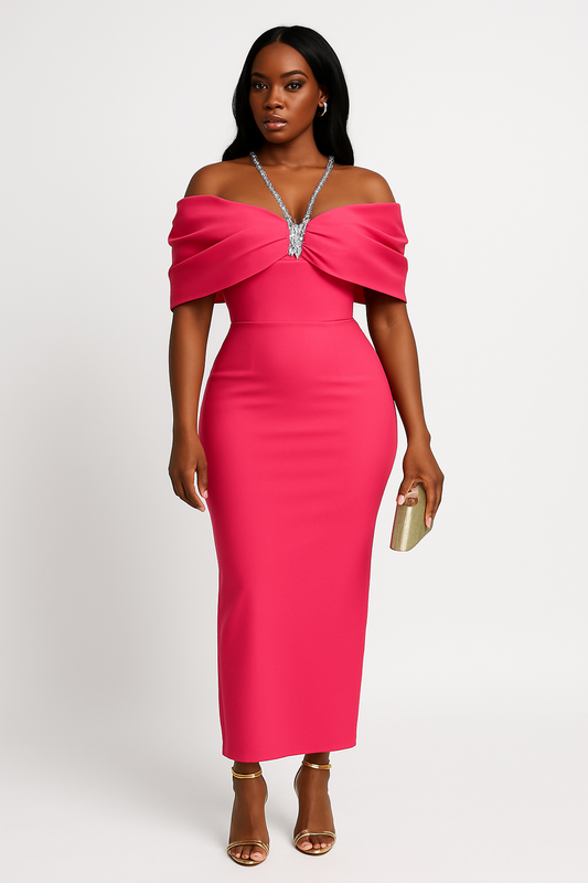 Fuchsia Glam Evening Dress