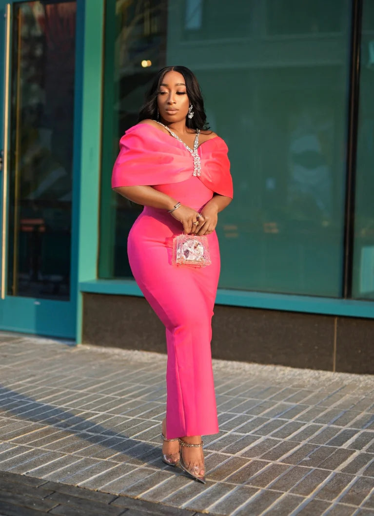 Fuchsia Glam Evening Dress