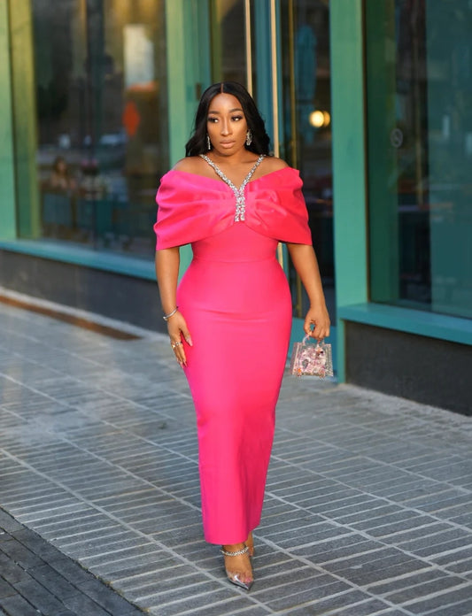 Fuchsia Glam Evening Dress
